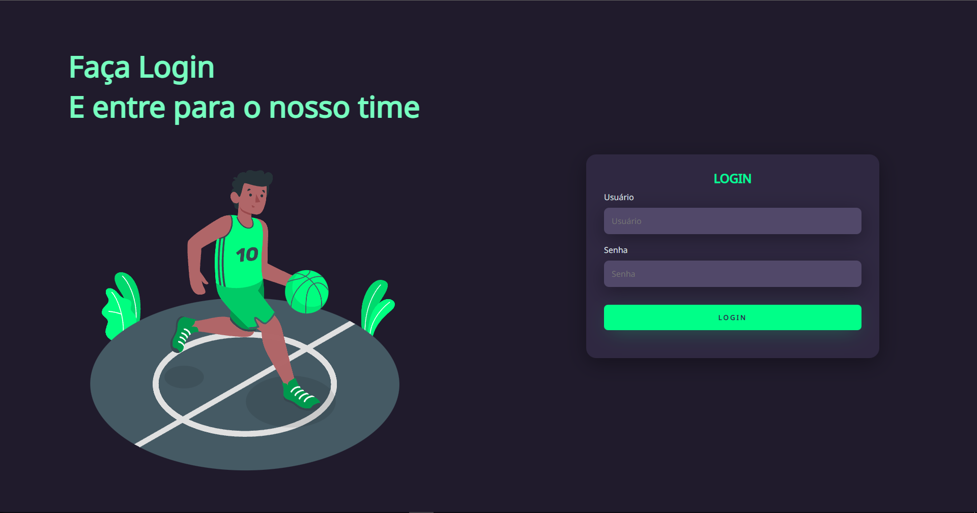 Login Page Dark